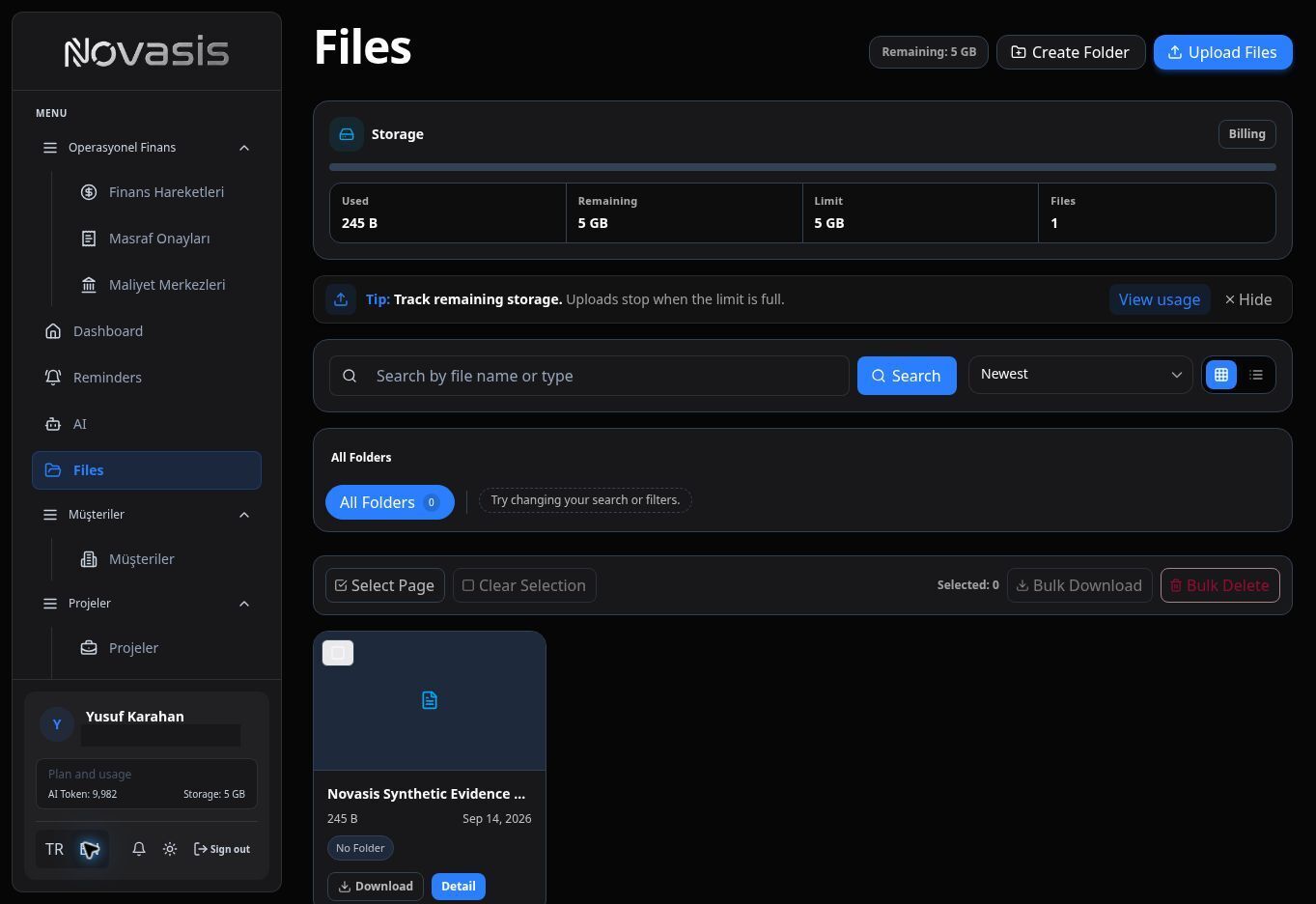 Files list