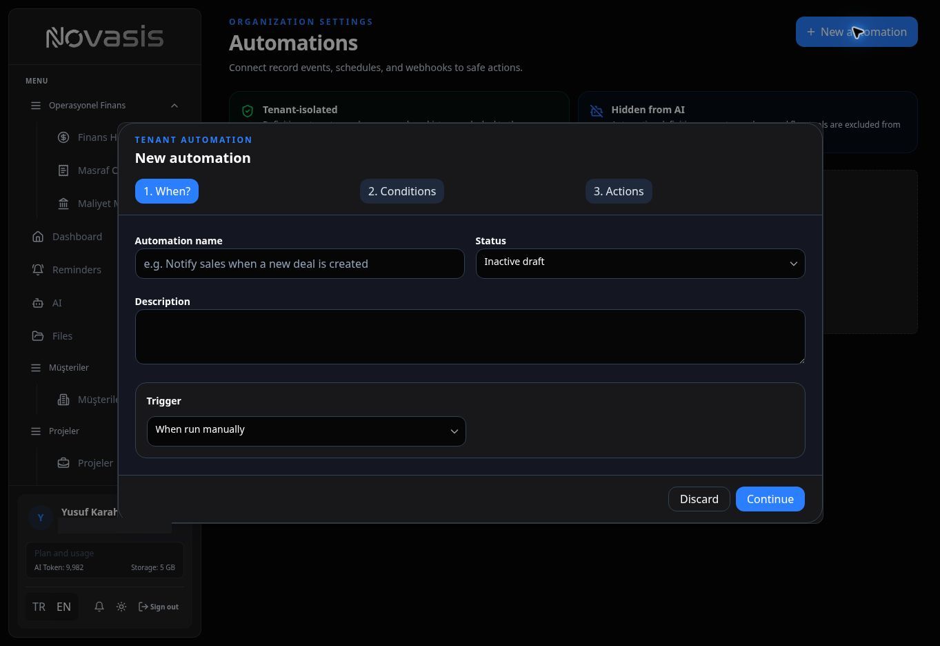 Create a new automation
