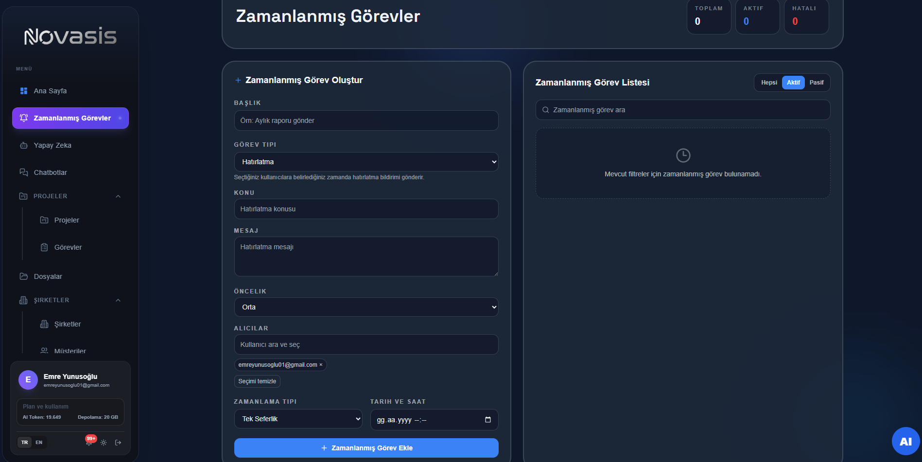 Zamanlanmış Görevler